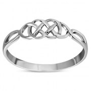 Delicate Celtic Knot Solid Sterling Silver Ring, rp668